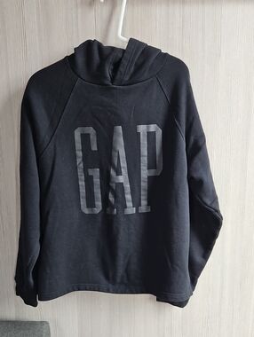 GAP Logo Black Hooded Sweatshirt Size Large